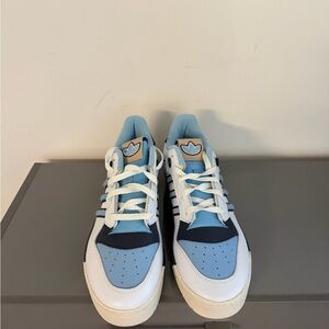 adidas men’s Low-Top Sneakers in Light Blue, Navy, and White